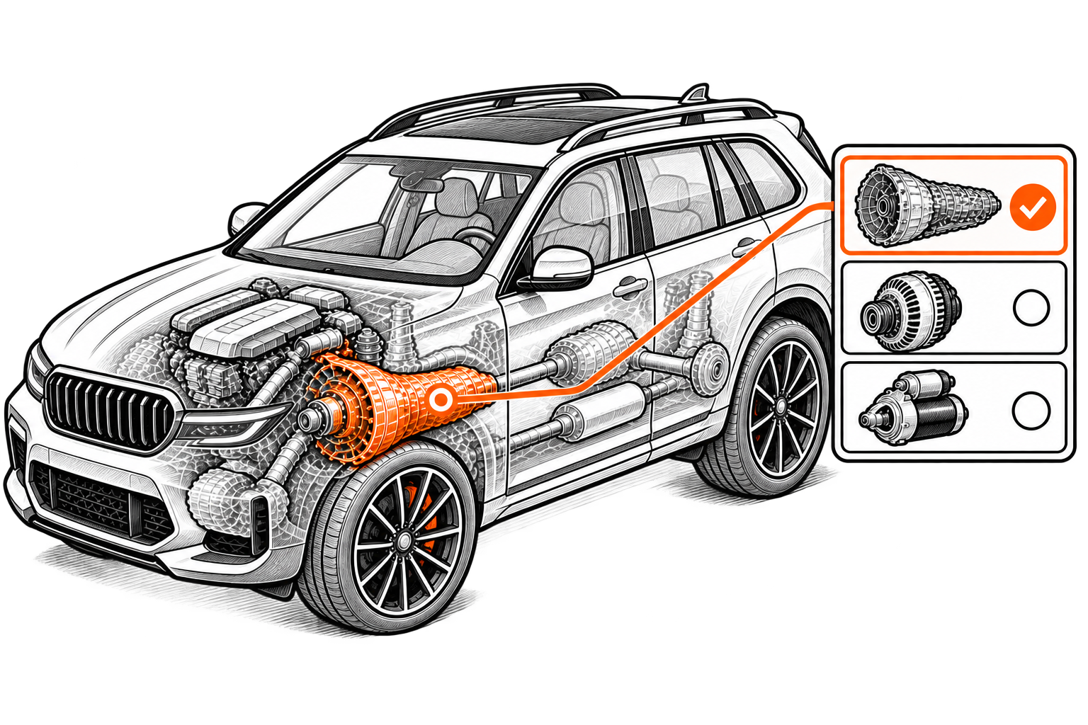 Vehicle part identification illustration